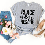 T-Shirt-Peace Love Rescue T-Shirt-S-Athletic Heather-Jack N Roy