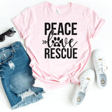 T-Shirt-Peace Love Rescue T-Shirt-S-Pink-Jack N Roy