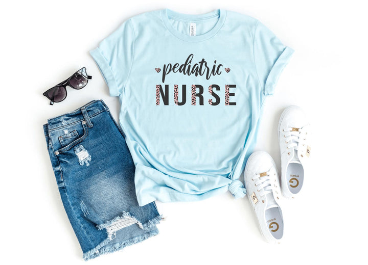 Shirts & Tops-Pediatric Nurse T-Shirt-S-Heather Ice Blue-Jack N Roy