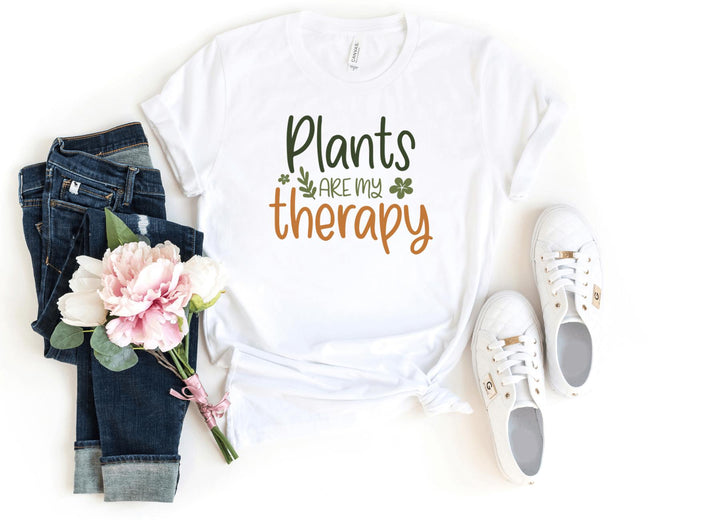 Shirts & Tops-Plants Are My Therapy T-Shirt-S-White-Jack N Roy
