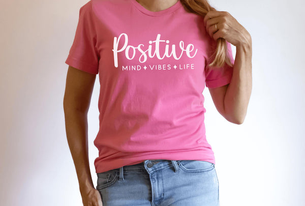 T-Shirt-Positive Mind, Vibes, Life T-Shirt-Jack N Roy