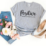 T-Shirt-Positive Mind, Vibes, Life T-Shirt-S-Athletic Heather-Jack N Roy