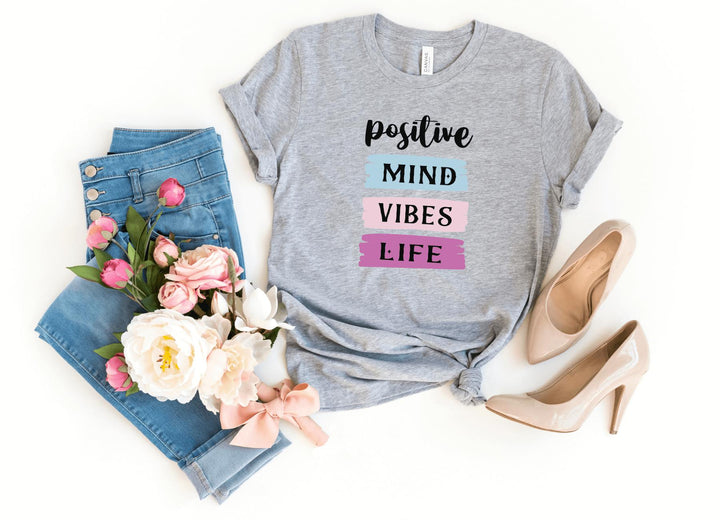 Shirts & Tops-Positive Mind, Vibes, Life T-Shirt-S-Athletic Heather-Jack N Roy