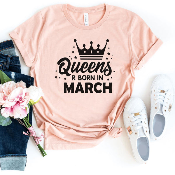 T-Shirt-Queen's Birthday (Customize Your Month) T-Shirt-S-Heather Peach-Jack N Roy