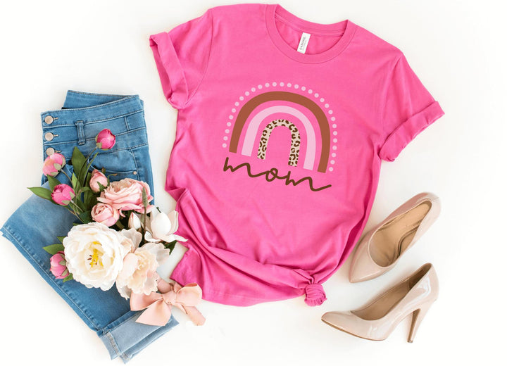 Shirts & Tops-Rainbow Mom T-Shirt-S-Charity Pink-Jack N Roy