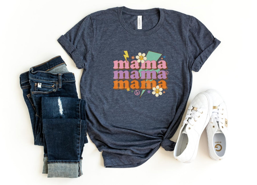 Shirts & Tops-Retro Mama T-Shirt-S-Heather Navy-Jack N Roy