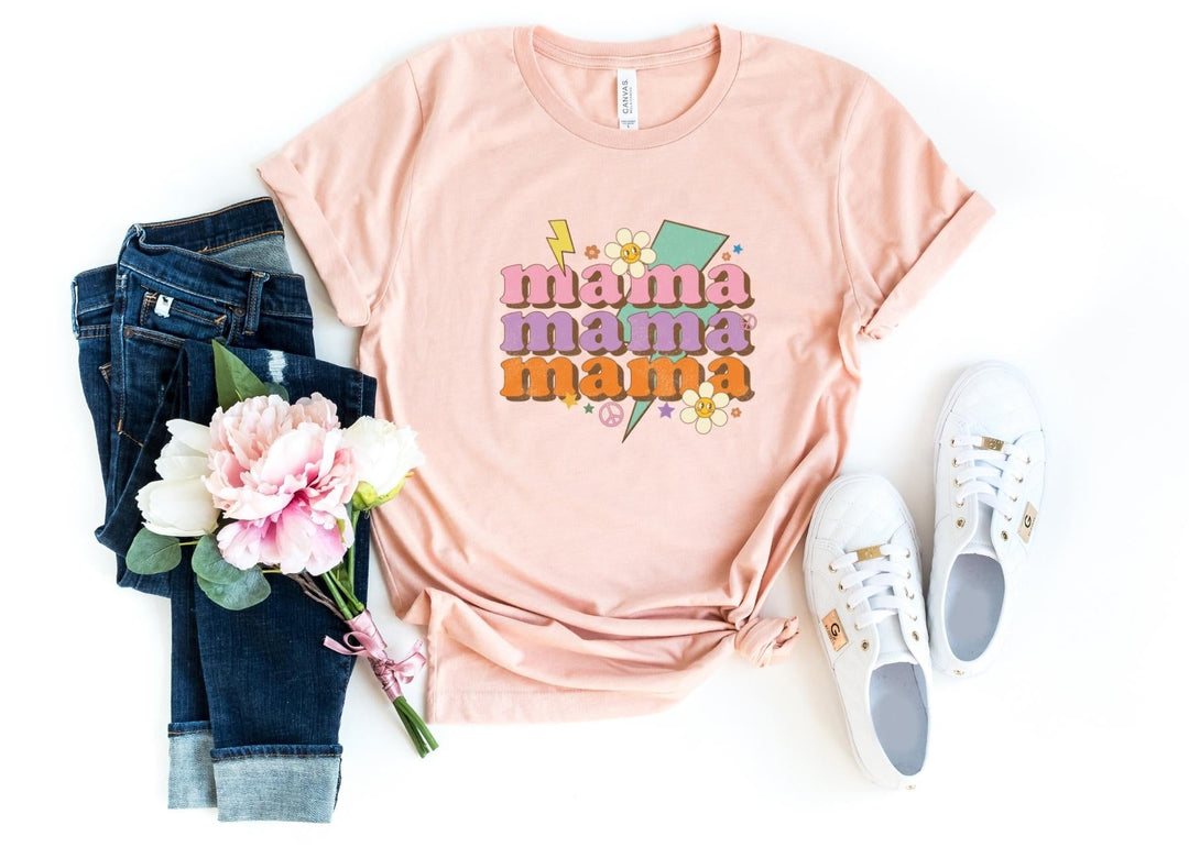 Shirts & Tops-Retro Mama T-Shirt-S-Heather Peach-Jack N Roy