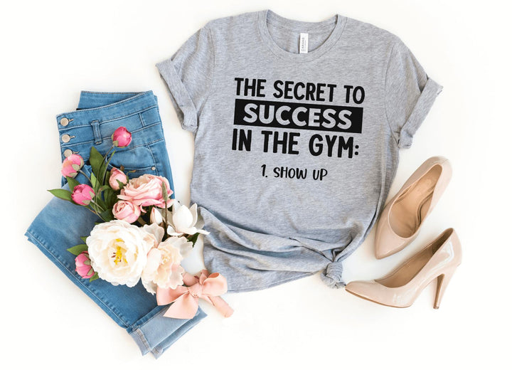 Shirts & Tops-Secret for Gym Success T-Shirt-S-Athletic Heather-Jack N Roy