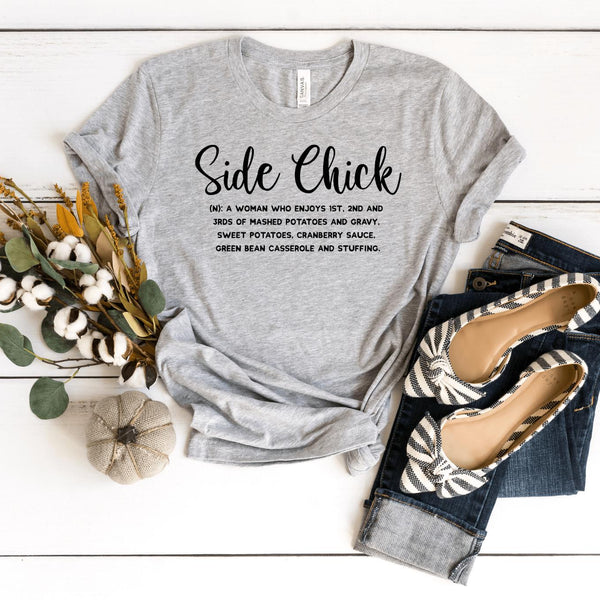 T-Shirt-Side Chick T-Shirt-S-Athletic Heather-Jack N Roy