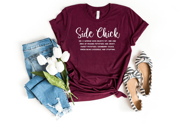 T-Shirt-Side Chick T-Shirt-S-Maroon-Jack N Roy