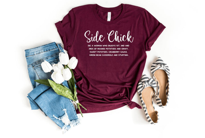 Shirts & Tops-Side Chick T-Shirt-S-Maroon-Jack N Roy