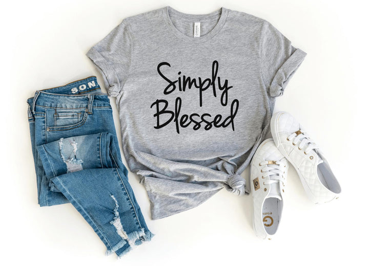 Shirts & Tops-Simply Blessed T-Shirt-S-Athletic Heather-Jack N Roy