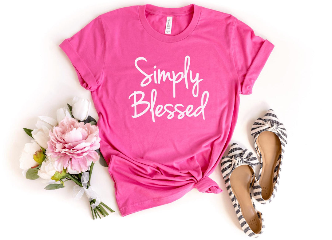 Shirts & Tops-Simply Blessed T-Shirt-S-Charity Pink-Jack N Roy