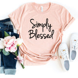 T-Shirt-Simply Blessed T-Shirt-S-Heather Peach-Jack N Roy