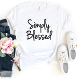 T-Shirt-Simply Blessed T-Shirt-S-White-Jack N Roy