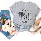 T-Shirt-Stay Humble, Hustle Hard T-Shirt-S-Athletic Heather-Jack N Roy