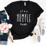T-Shirt-Stay Humble, Hustle Hard T-Shirt-S-Black-Jack N Roy