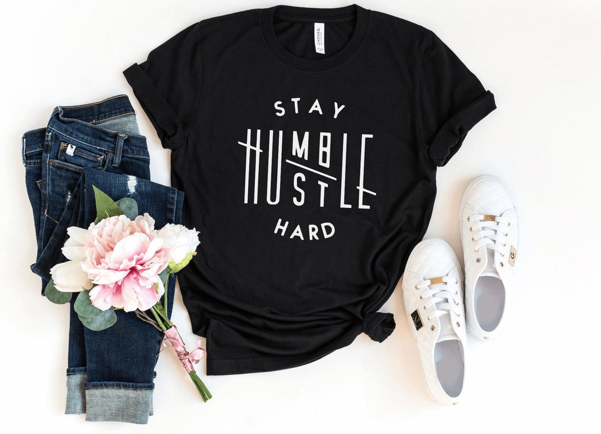 T-Shirt-Stay Humble, Hustle Hard T-Shirt-S-Black-Jack N Roy