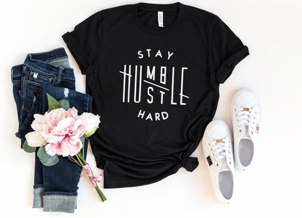 Shirts & Tops-Stay Humble, Hustle Hard T-Shirt-S-Black-Jack N Roy