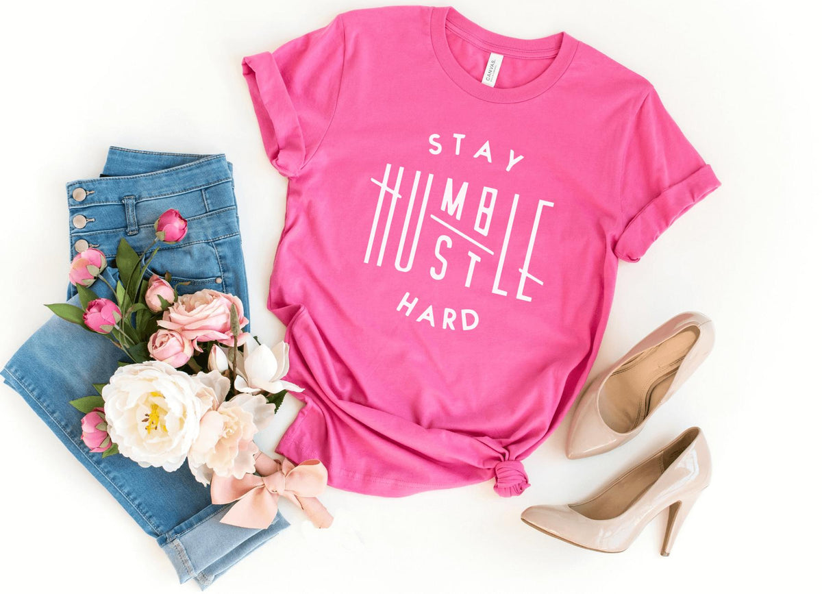 T-Shirt-Stay Humble, Hustle Hard T-Shirt-S-Charity Pink-Jack N Roy