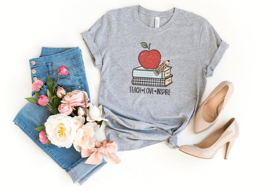 Shirts & Tops-Teach Love Inspire (Book) T-Shirt-S-Athletic Heather-Jack N Roy