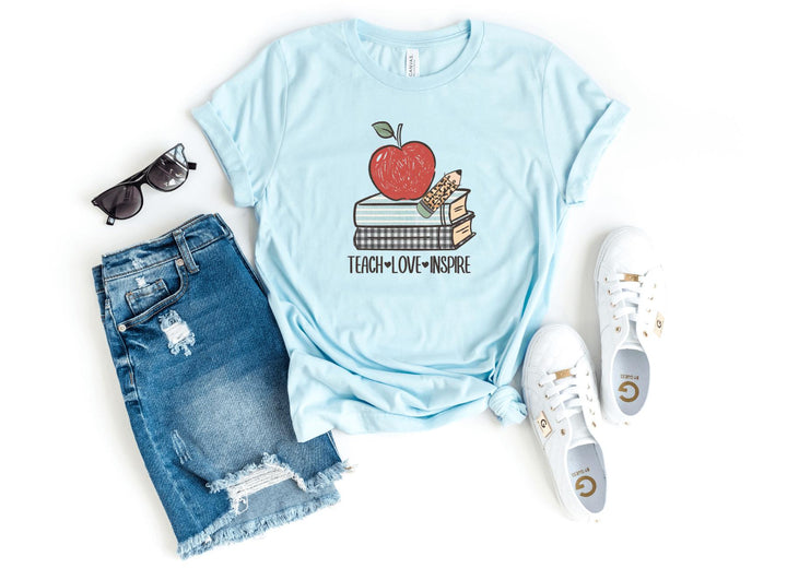 Shirts & Tops-Teach Love Inspire (Book) T-Shirt-S-Heather Ice Blue-Jack N Roy