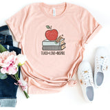 T-Shirt-Teach Love Inspire (Book) T-Shirt-S-Heather Peach-Jack N Roy