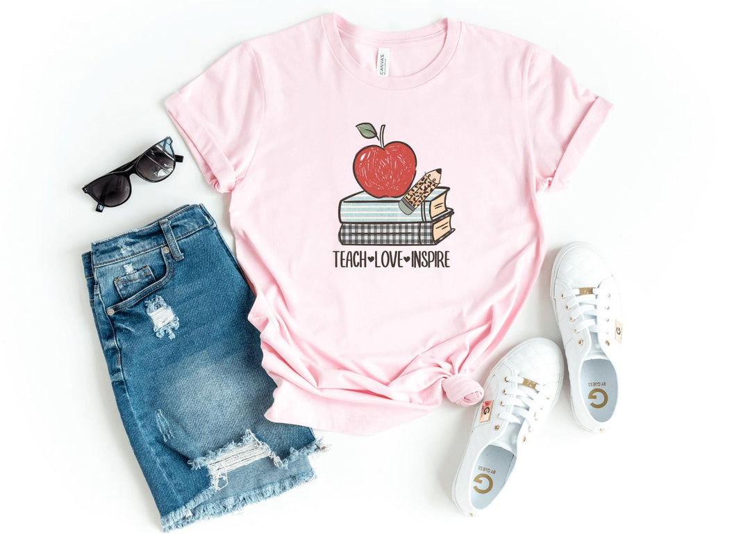 Shirts & Tops-Teach Love Inspire (Book) T-Shirt-S-Pink-Jack N Roy