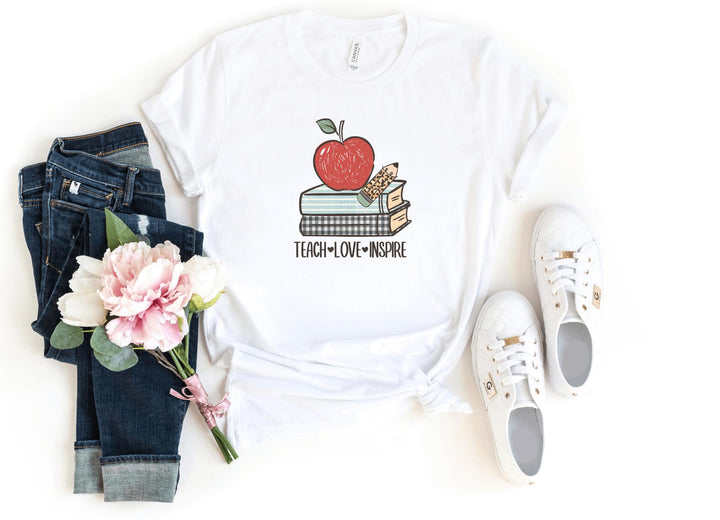 Shirts & Tops-Teach Love Inspire (Book) T-Shirt-S-White-Jack N Roy