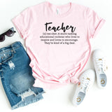 T-Shirt-Teacher Definition T-Shirt-S-Pink-Jack N Roy