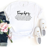 T-Shirt-Teacher Definition T-Shirt-S-White-Jack N Roy