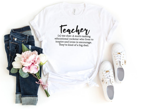 T-Shirt-Teacher Definition T-Shirt-S-White-Jack N Roy