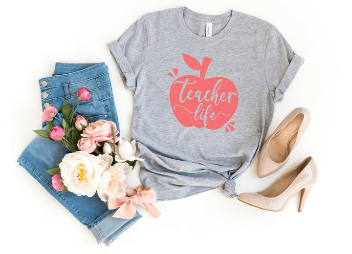 Shirts & Tops-Teacher Life T-Shirt-S-Athletic Heather-Jack N Roy