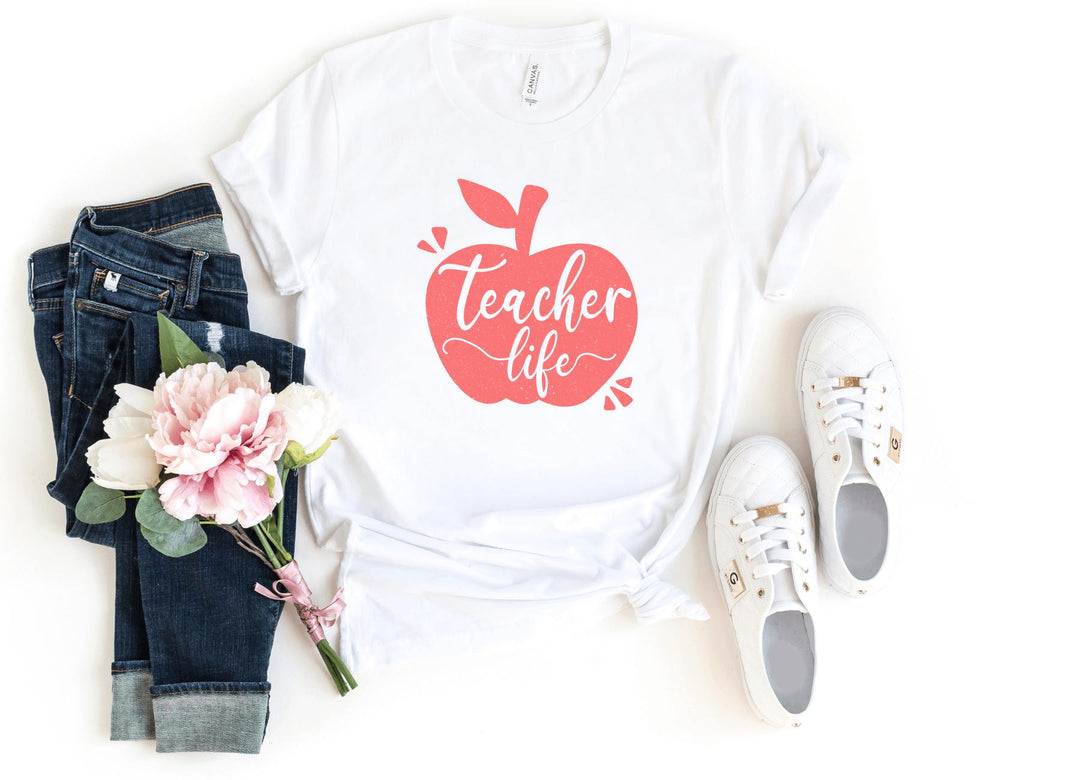 Shirts & Tops-Teacher Life T-Shirt-S-White-Jack N Roy