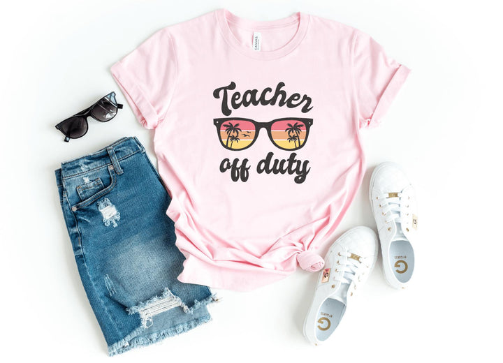 Shirts & Tops-Teacher Off Duty T-Shirt-S-Pink-Jack N Roy