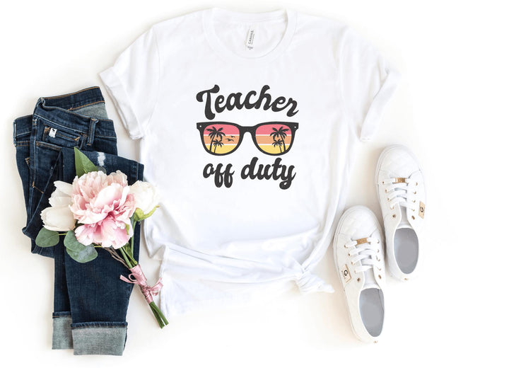 Shirts & Tops-Teacher Off Duty T-Shirt-S-White-Jack N Roy