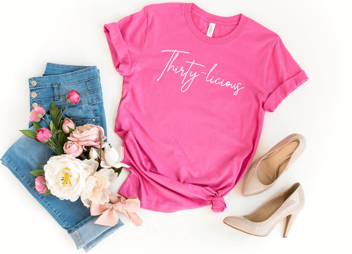 Shirts & Tops-Thirty-licious T-Shirt-S-Charity Pink-Jack N Roy