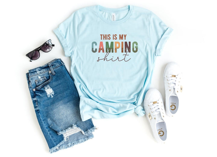 Shirts & Tops-This Is My Camping Shirt T-Shirt-S-Heather Ice Blue-Jack N Roy