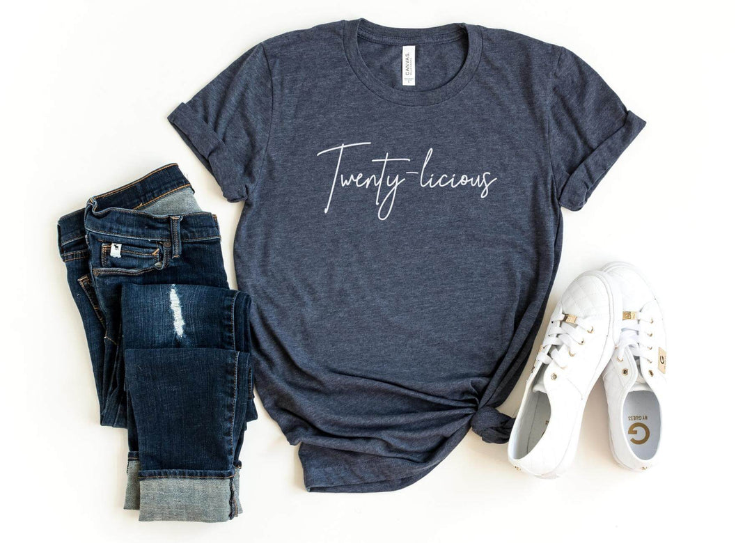 Shirts & Tops-Twenty-licious T-Shirt-S-Heather Navy-Jack N Roy