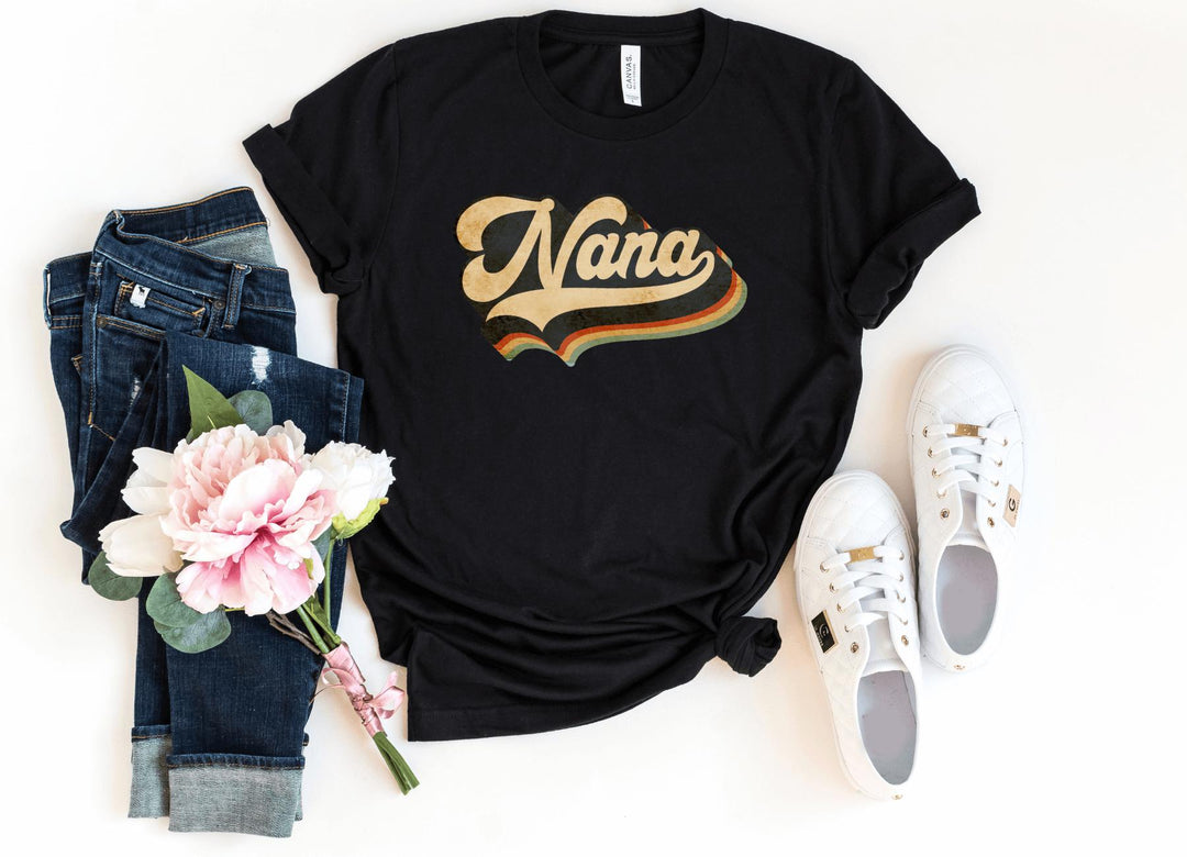 Shirts & Tops-Vintage Nana T-Shirt-S-Black-Jack N Roy