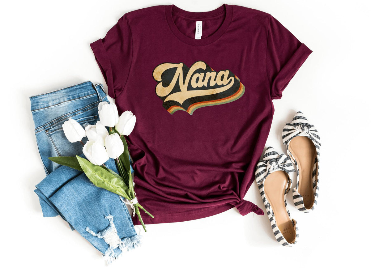 T-Shirt-Vintage Nana T-Shirt-S-Maroon-Jack N Roy