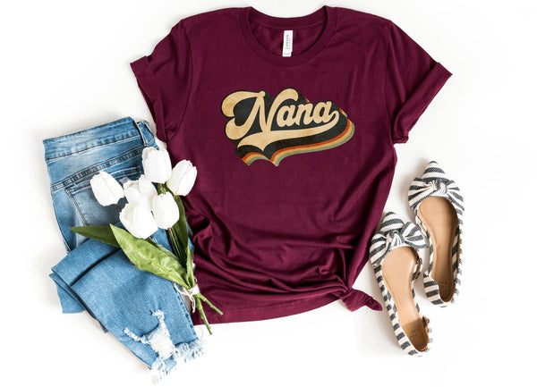 T-Shirt-Vintage Nana T-Shirt-S-Maroon-Jack N Roy