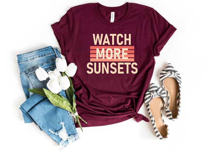 Shirts & Tops-Watch More Sunsets T-Shirt-S-Maroon-Jack N Roy