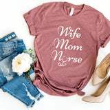 T-Shirt-Wife Mom Nurse T-Shirt-S-Heather Mauve-Jack N Roy