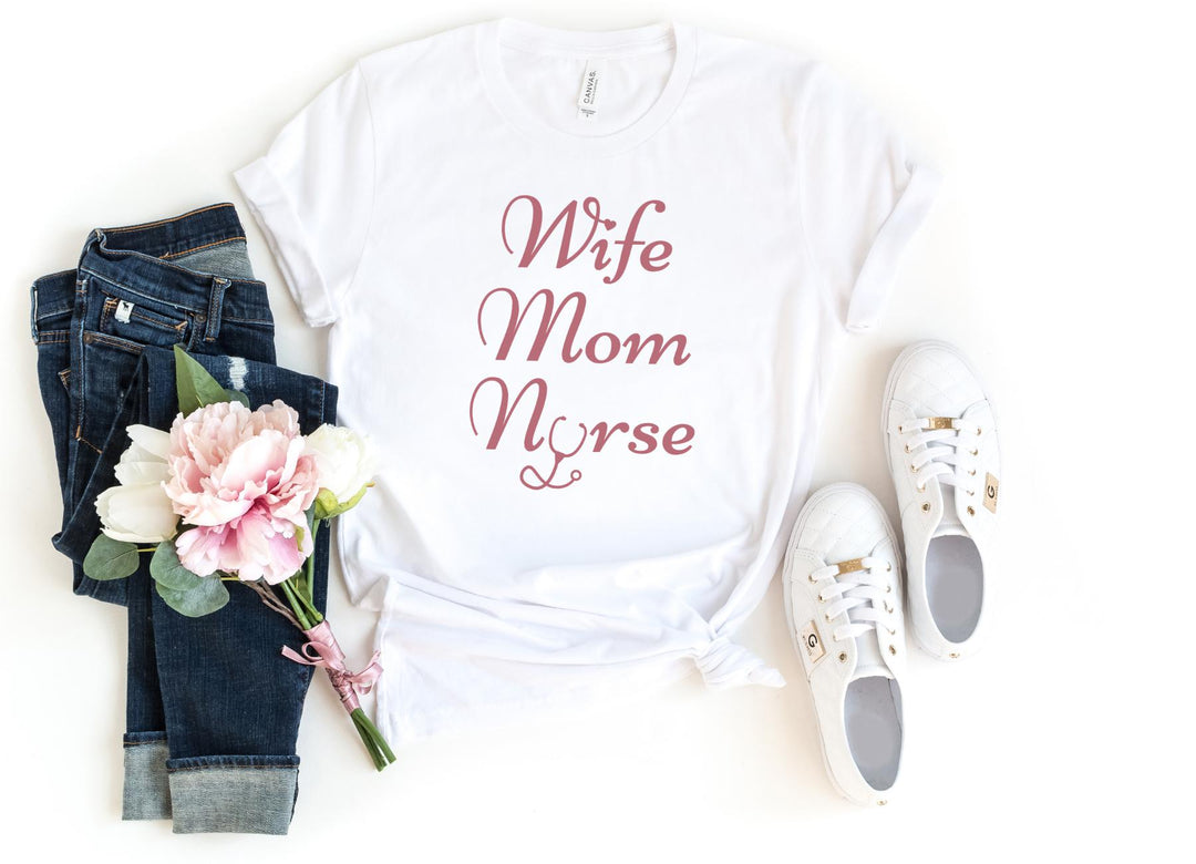 Shirts & Tops-Wife Mom Nurse T-Shirt-S-White-Jack N Roy