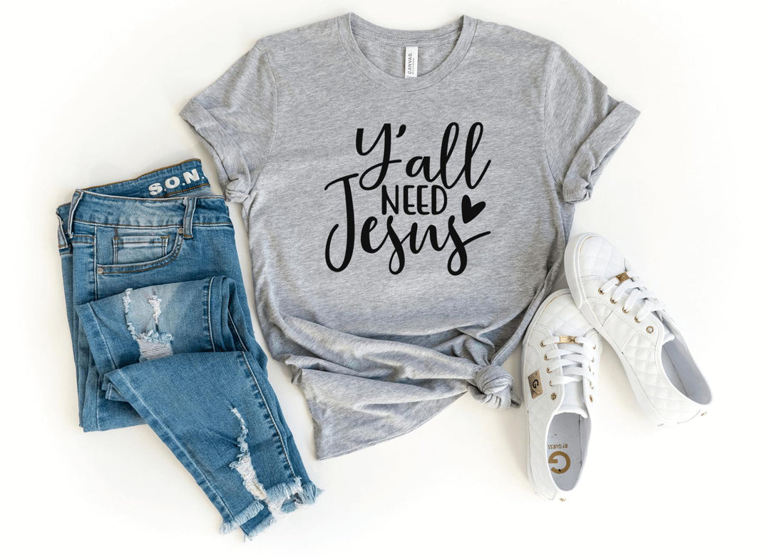 Shirts & Tops-Y'All Need Jesus T-Shirt-S-Athletic Heather-Jack N Roy