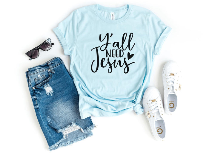 Shirts & Tops-Y'All Need Jesus T-Shirt-S-Heather Ice Blue-Jack N Roy