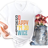 V-Neck Shirt-S.H.I.T. 60 Birthday V-Neck-S-White-Jack N Roy