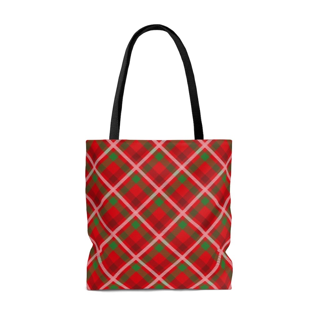 Bags-Christmas Plaid Tote Bag-Jack N Roy