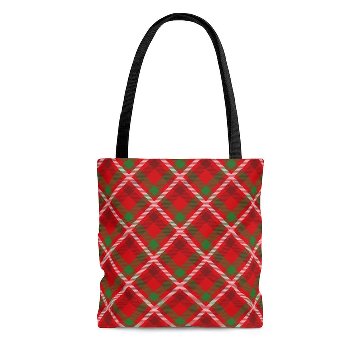 Bags-Christmas Plaid Tote Bag-Small-Jack N Roy